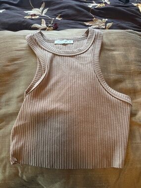 12th Tribe Ribbed Tank Top in Taupe